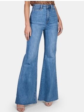 Free People X Neon Blonde Kiki Sky High Flare Jeans